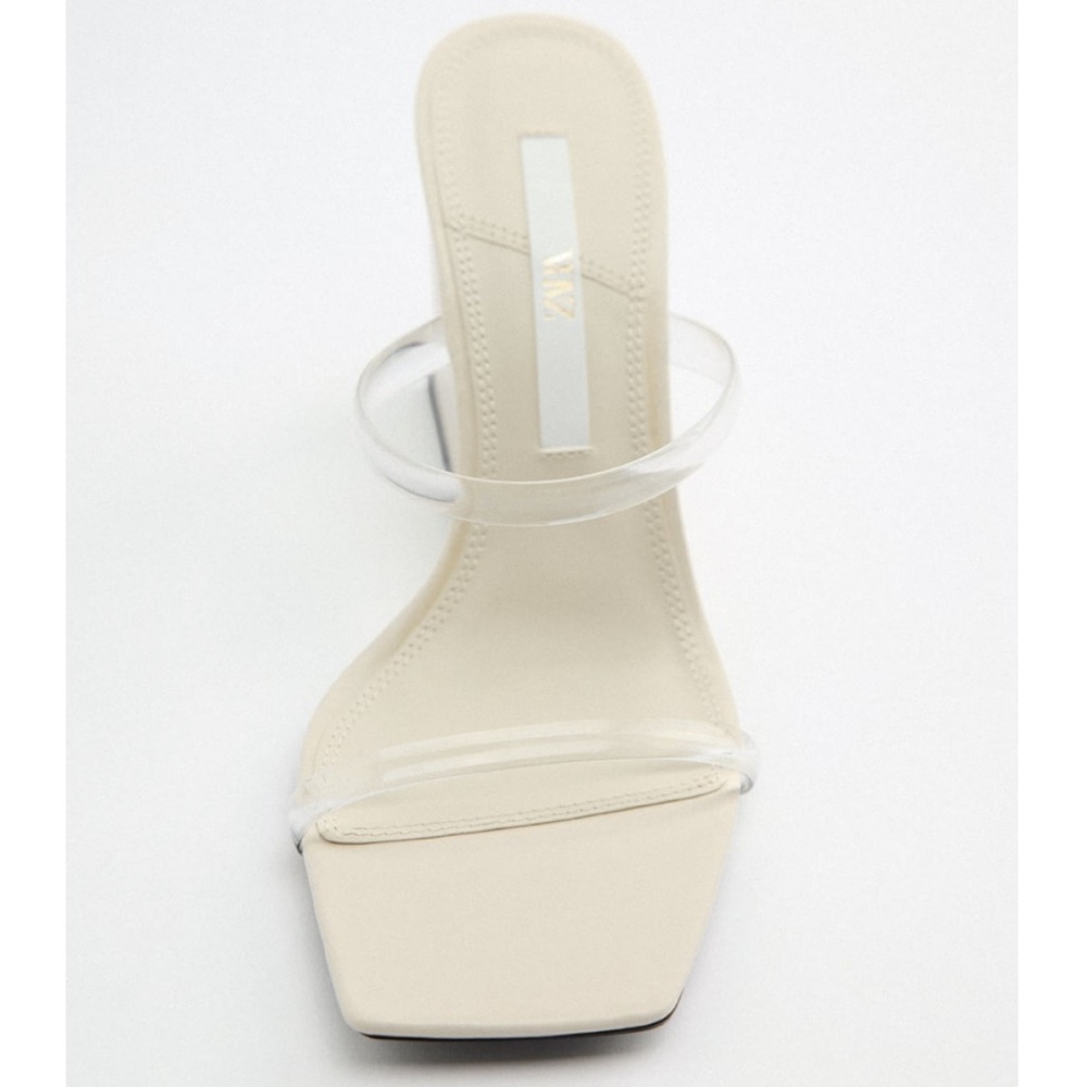 Zara Off White Vinyl Wedge Sandals - Picture 15 of 17
